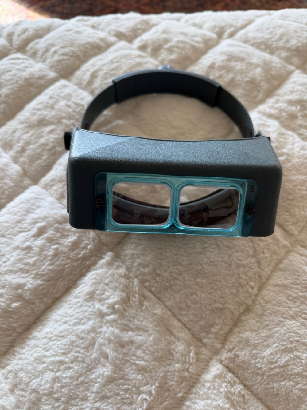 Hands-Free OptiVisor Headband Magnifier with Teal Lens